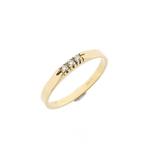 Gouden rijring met diamant; 0,03 ct., Handtassen en Accessoires, Ringen, Gebruikt, Overige kleuren, Ophalen of Verzenden, 17 tot 18