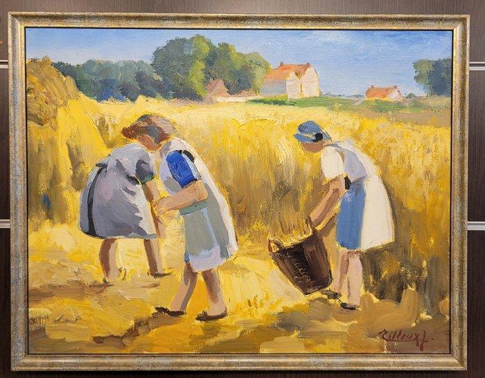 Joseph Tilleux ( 1896 - 1978 ) - De oogst, Antiek en Kunst, Kunst | Schilderijen | Klassiek