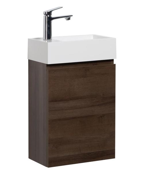 Toiletmeubel Angela 40 x 22 cm Bruin Eiken Fonteinmeubel, Doe-het-zelf en Bouw, Sanitair, Nieuw, Verzenden