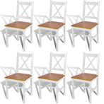 vidaXL Eetkamerstoelen 6 st grenenhout wit, Huis en Inrichting, Stoelen, Verzenden, Nieuw