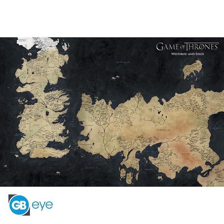 Game of Thrones Westeros Map Poster 91.5 x 61 cm, Verzamelen, Film en Tv, Ophalen of Verzenden