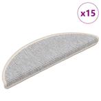 vidaXL Trapmatten 15 st 56x17x3 cm Zilver Halfrond, Doe-het-zelf en Bouw, Ladders en Trappen, Verzenden, Nieuw