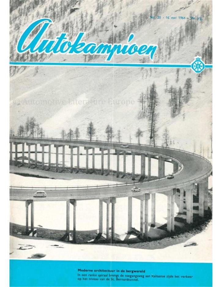 1964 AUTOKAMPIOEN MAGAZINE 20 NEDERLANDS, Livres, Autos | Brochures & Magazines, Enlèvement ou Envoi
