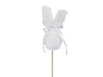 Bijsteker konijn fabric 12cm op 50cm stok wit / 8 st, Nieuw