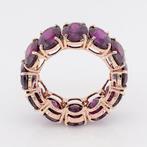 Ring - 14 karaat Geel goud Granaat, Handtassen en Accessoires, Ringen, Nieuw