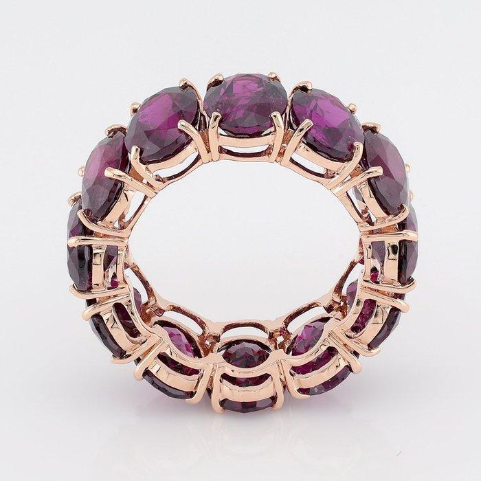 Ring - 14 karaat Geel goud Granaat, Handtassen en Accessoires, Ringen