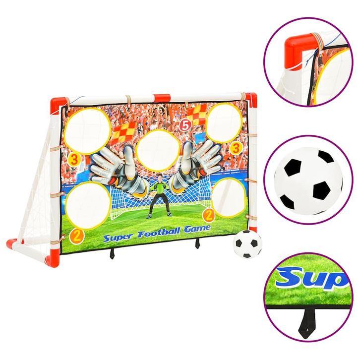 vidaXL Voetbaldoelenset met doelmuur 120x51x77,5 cm, Sport en Fitness, Voetbal, Nieuw, Verzenden