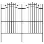 Tuinhek 222cm Zwart Staal | Retour Deal | Veilig & Mooi, Tuin en Terras, Tuinhekken en Hekwerk, Verzenden, Nieuw, IJzer, Tuinhek