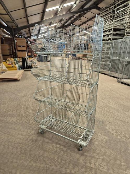 Set van 4 draadmanden 96x50x48cm op wielen gebruikt, Zakelijke goederen, Kantoor en Winkelinrichting | Winkel en Inventaris, Ophalen of Verzenden