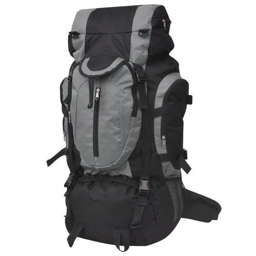 vidaXL Rugzak hiking XXL 75 L zwart en grijs, Handtassen en Accessoires, Tassen | Rugtassen, Nieuw, Verzenden