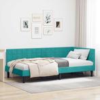 vidaXL Hoek Bed Frame met hoofdeinde Turquoise 90 cm x 190, Verzenden, Nieuw