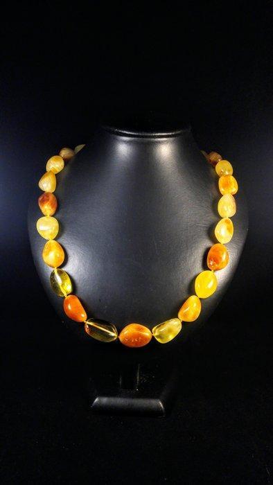 Vintage Royal colour Baltische barnsteen ketting - Barnsteen, Verzamelen, Mineralen en Fossielen