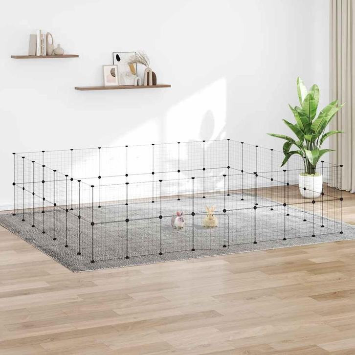 vidaXL Huisdierenkooi met deur 60 panelen 35x35 cm staal, Animaux & Accessoires, Rongeurs & Lapins | Cages & Clapiers, Envoi