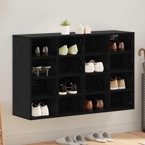 vidaXL Schoenenkast Zwart eiken 103 x 30 x 67 cm Bewerkt, Huis en Inrichting, Kasten | Schoenenkasten, Nieuw, Verzenden