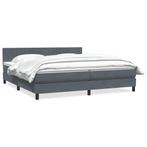 vidaXL Boxspring met matras fluweel donkergrijs 180x210 cm, Verzenden