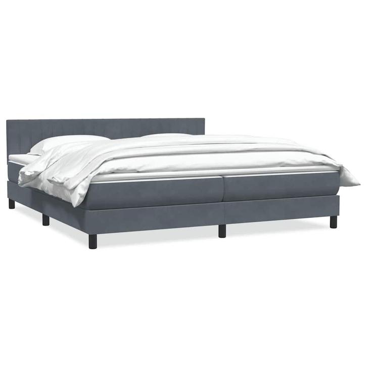 vidaXL Boxspring met matras fluweel donkergrijs 180x210 cm, Maison & Meubles, Chambre à coucher | Lits, Envoi