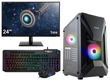 AMD Ryzen 5 RGB Budget Game PC SET COMPLEET met 24 1ms S..., Ophalen of Verzenden