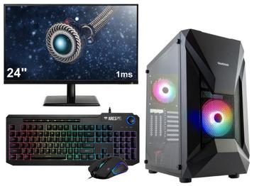 AMD Ryzen 5 RGB 6-Core Budget Game PC SET COMPLEET met 24...