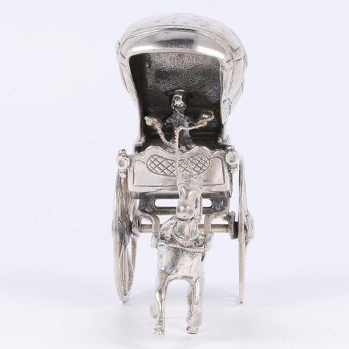 J. Weeda - Koets / Rijtuig - Miniatuur figuur - .835 zilver, Antiek en Kunst, Antiek | Zilver en Goud