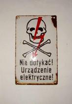 Oud emaillen bordje Achtung Strom Niet aanraken!