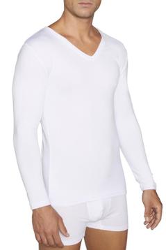 Thermisch shirt  V-hals YM | lange mouwen | wit of zwart