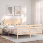vidaXL Bedframe met hoofdbord massief hout 140x200 cm, Huis en Inrichting, Slaapkamer | Bedden, Verzenden, Nieuw