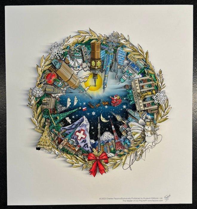 Charles Fazzino (1955) - Santa Claus Around the World, Antiek en Kunst, Kunst | Designobjecten