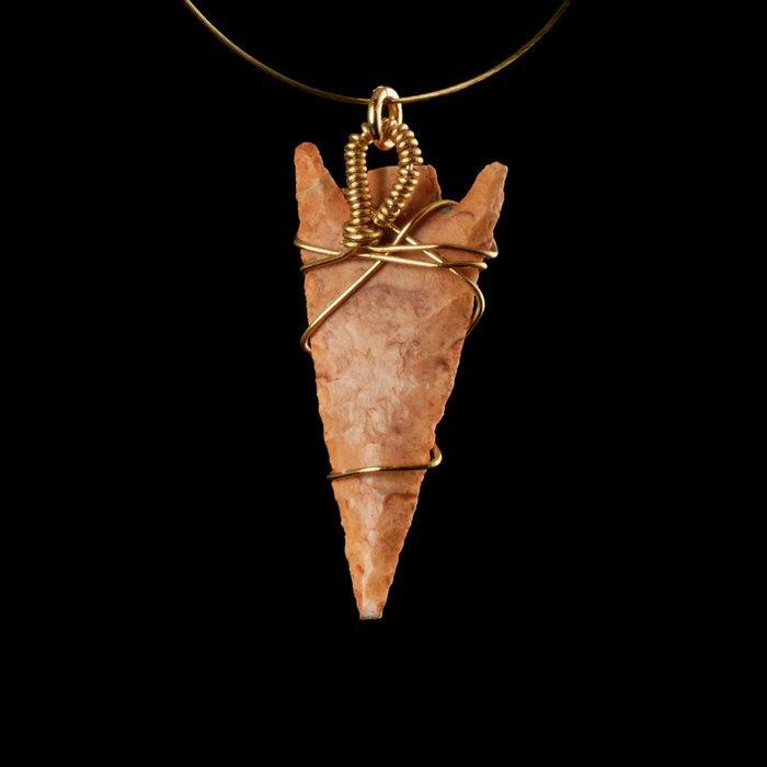 Neolithisch Steen Pijlpuntenhanger met koperdraad (Zonder, Antiek en Kunst, Antiek | Overige Antiek