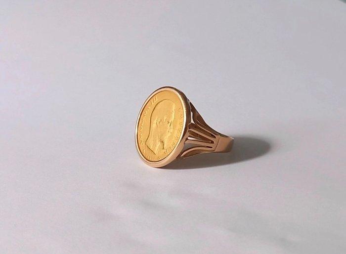 Zonder Minimumprijs - Ring goud massief - Napoleon ring 10, Handtassen en Accessoires, Ringen