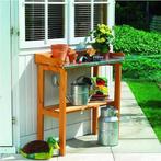 NIEUW - Oppottafel hout + verzinkt werkblad, Tuin en Terras, Verzenden, Nieuw