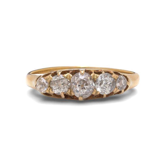Ring Edwardiaanse 18-karaats goud Oud-Europese snede diamant, Bijoux, Sacs & Beauté, Bagues