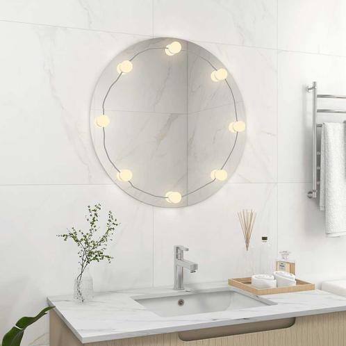 vidaXL Miroir mural avec lampes LED Rond Verre, Huis en Inrichting, Woonaccessoires | Spiegels, Verzenden