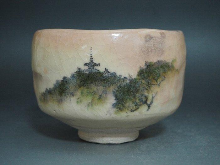 by Kawazaki Waraku - Theekom - Wit Raku - Keramiek - Een, Antiquités & Art, Antiquités | Autres Antiquités