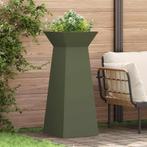 vidaXL Pilarenbak 2 pcs Olijfgroen 40 x 40 x 100 cm, Tuin en Terras, Bloempotten, Verzenden, Nieuw