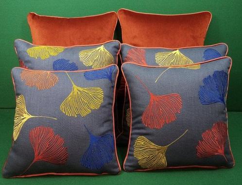 Kussenset met Ginkgo-stof, door Manufatti Toscani, vulling, Antiek en Kunst, Kunst | Designobjecten