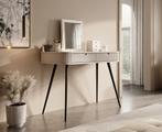 Kaptafel beige Make-up tafel 103x49x80 cm 2 lades, Verzenden, Nieuw