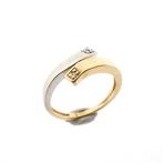 Bicolor gouden ring met diamantjes | Toi et moi, Goud, Met edelsteen, Gebruikt, Ophalen of Verzenden