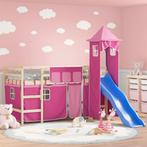 vidaXL Lit mezzanine enfants avec tour rose 80x200cm, Maison & Meubles, Chambre à coucher | Lits, Neuf, Verzenden