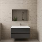 ACTIE BWS Badmeubel | Paris | Antraciet 100 cm | Hoogglans, Ophalen of Verzenden, Nieuw, Bad