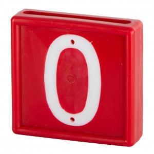 Nummerblok, 1-cijf., rood met witte nummers (cijfer 0) -, Animaux & Accessoires, Box & Pâturages