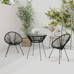 vidaXL 3-delige Tuinset zwart, Tuin en Terras, Verzenden, Nieuw, Tuinset