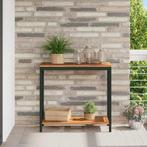 vidaXL Tuin Tafel met opslag Natuurlijk en zwart 80 x 35 x, Jardin & Terrasse, Verzenden
