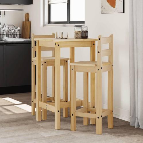 vidaXL 3-delige Barset massief grenenhout, Huis en Inrichting, Complete eetkamers, Nieuw, Verzenden