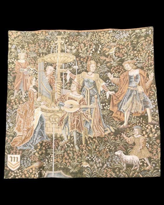 Wandtapijt - 130 cm - 130 cm - De muzikale fontein, Antiek en Kunst, Curiosa en Brocante