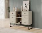 Meubella Dressoir beige 115 cm - Kast 6 lades, Huis en Inrichting, Kasten | Dressoirs, Verzenden, Nieuw, 25 tot 50 cm, 100 tot 150 cm