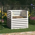 vidaXL Compostbak 80x80x78 cm massief grenenhout wit, Tuin en Terras, Verzenden, Nieuw