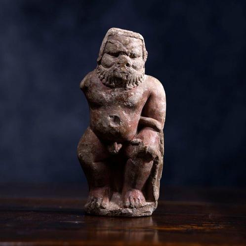 Het oude Egypte, kalksteen enorm God Bes - 19 cm, Verzamelen, Mineralen en Fossielen