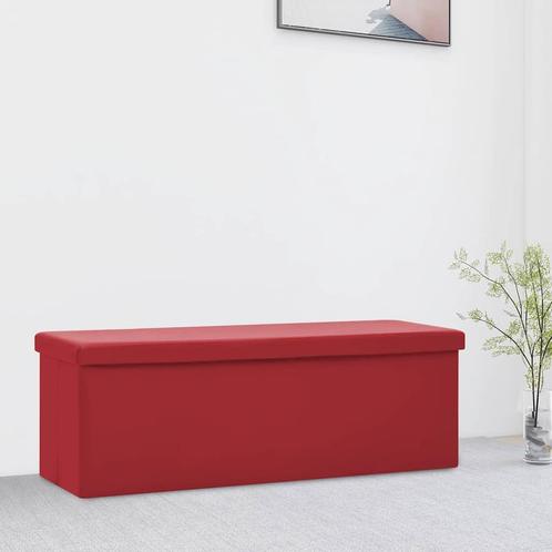 vidaXL Opbergbank inklapbaar PVC wijnrood, Huis en Inrichting, Overige Huis en Inrichting, Nieuw, Verzenden