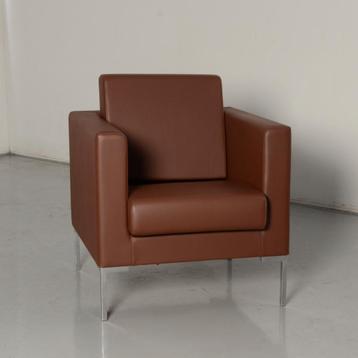 Sitland Canapé fauteuil, bruin leder, 4-poot onderstel