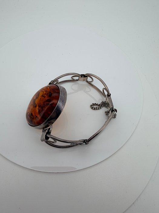 Sans prix de réserve - Bracelet Argent Ambre, Handtassen en Accessoires, Antieke sieraden